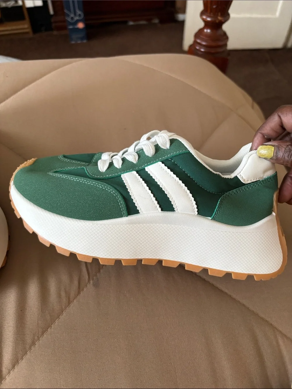 Women’s Green & White Athletic Sneakers